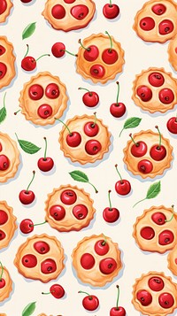 Cherry and pie pattern dessert food lingonberry.