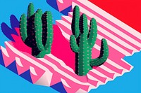 A cactus in desert pattern plant art.
