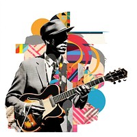 Paper collage of musician art guitar adult.