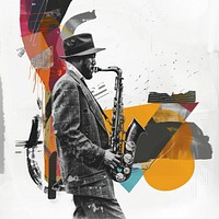 Man playing saxophone art poster adult.