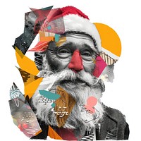 Paper collage of Santa Claus art christmas portrait.