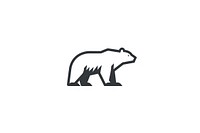 Simple graph Bear market vector line icon wildlife animal mammal.