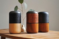 Portable bluetooth speakers vase wood technology.