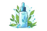 Skincare product cartoon bottle plant.