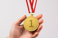 Gold medal mockup psd