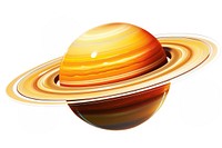 Saturn planet space white background.