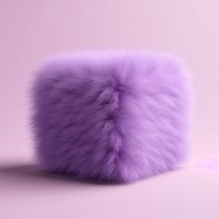 Fluffy purple fur cuboid furniture softness lavender.