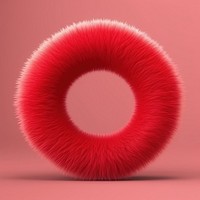Fluffy red fur hoop softness cushion circle.