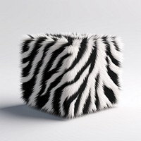 Fluffy zebra fur cuboid mammal monochrome furniture.
