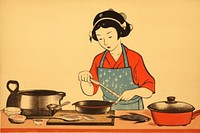 Traditional japanese cook tableware cookware kitchen.