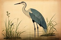 Traditional japanese heron animal plant bird.