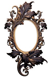 Baroque Leaf ornate mirror white background.