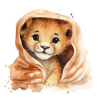 Lion Cover with blanket animal cartoon mammal.