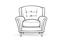 A chair furniture sketch armchair drawing.