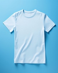 Flat t-shirt sleeve blue blue background.