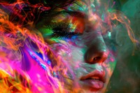 Psychedelic woman abstract portrait adult.