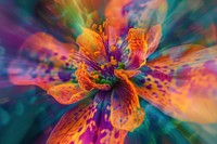 Psychedelic bloom flower abstract pattern purple.