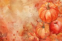 Autumn Pumpkin with Apple watercolor background pumpkin backgrounds vegetable.