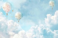 Balloon and Sky watercolor background balloon cloud sky.
