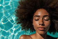 African american woman sunbathing adult relaxation hairstyle.