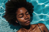 African american woman sunbathing adult skin relaxation.