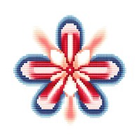 Cross stitch flower graphics pattern white background.