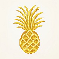 Cross stitch pineapple fruit plant food.