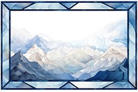 Mountain mosaic border frame backgrounds outdoors pattern.