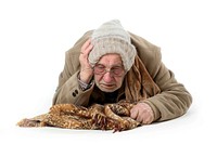 Elderly person have a fever portrait adult photo.