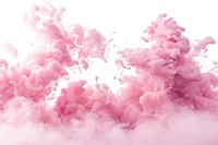 Pink smoke backgrounds petal splattered.