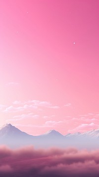 Pink aesthetic landscape wallpaper mountain outdoors horizon.