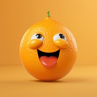 Orange character playful face grapefruit plant food.