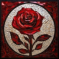 Rose mosaic pattern art flower craft.