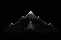 Mind bending flat line illusion illustration of mountain black abstract backgrounds.