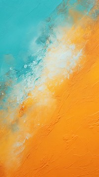 Aquatic and yellow orange color acrylic texture abstract paint backgrounds.