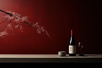 A minimalistic photography of Wine bar in japanese advertisment style wine bottle drink.