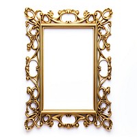 Art deco design frame vintage rectangle mirror white background.