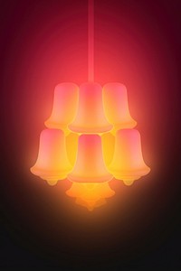 Abstact gradient illustration chandelier light lamp pink.