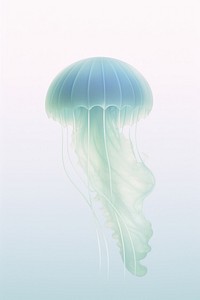 Abstact gradient illustration jellyfish blue invertebrate transparent.