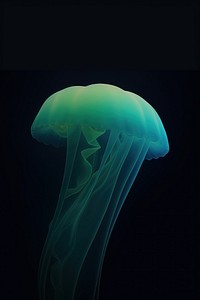 Abstact gradient illustration jellyfish nature green blue.