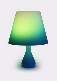 Abstact gradient illustration lamp lampshade green illuminated.