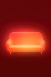 Abstact gradient illustration sofa furniture red illuminated.