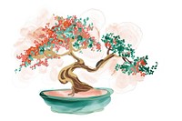 Bonsai painting plant tree.