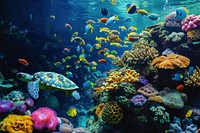 Underwater fish aquarium outdoors.