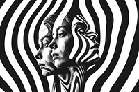 Doppler Effect of women empowering art portrait drawing.