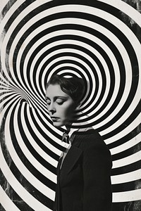 Doppler Effect collage portrait spiral poster.