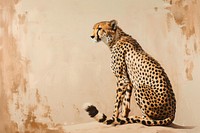 A hunting cheetah wildlife painting leopard.