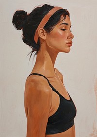 Latina Brazilian woman standing painting portrait.