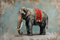 A circus elephant wildlife painting animal.