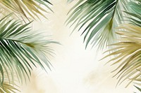 Green palm watercolor backgrounds outdoors painting.